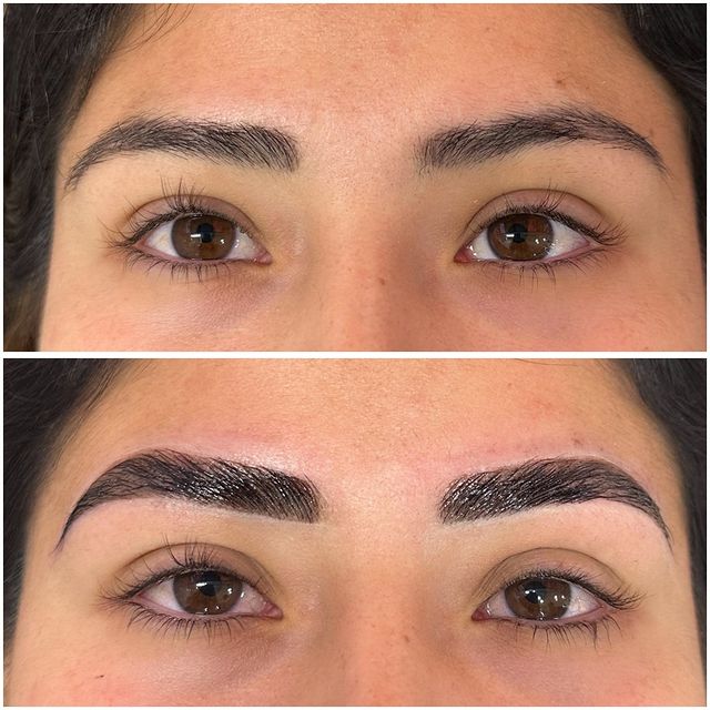 Brow Lamination before & after